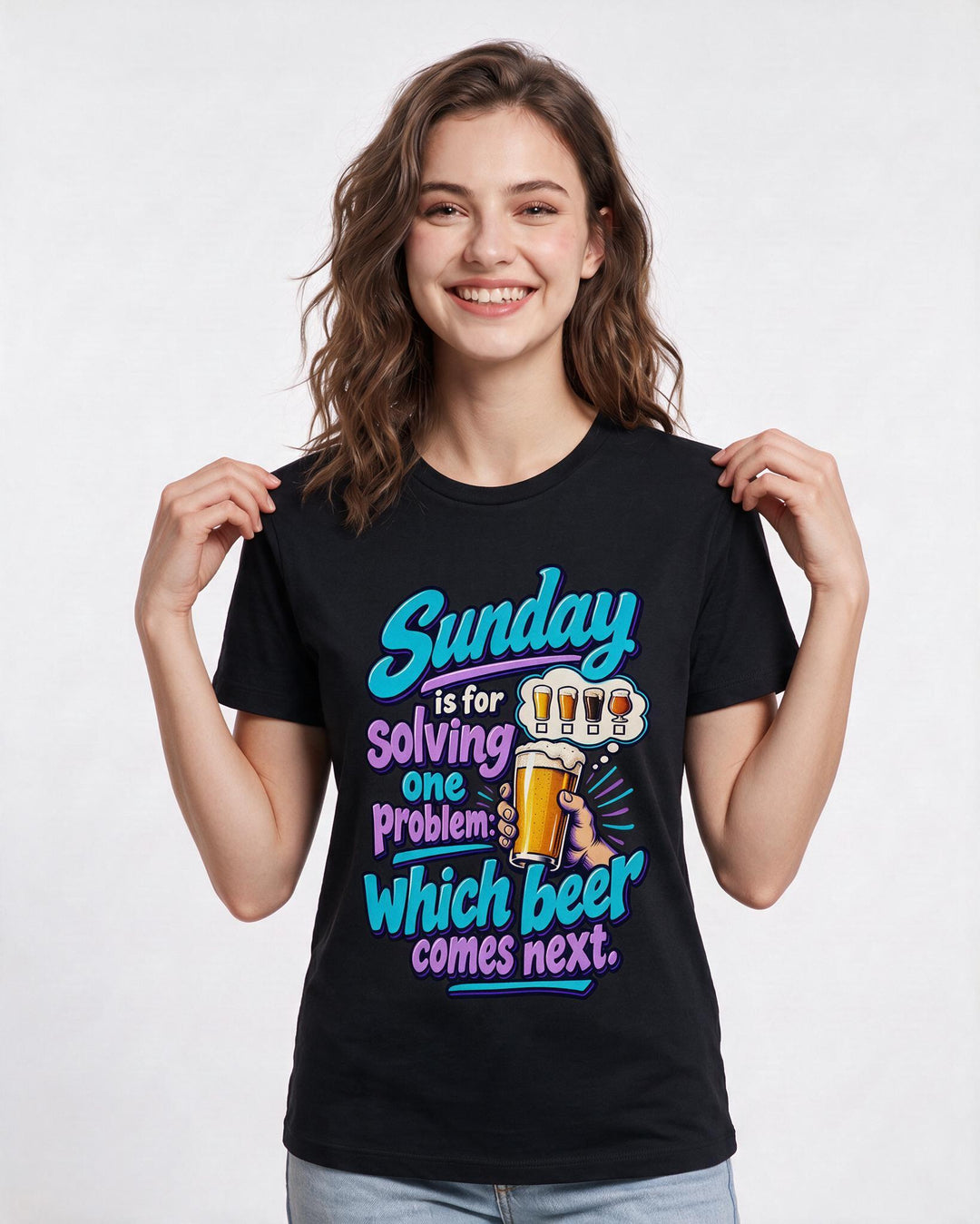 Beer Black T-Shirt for Women – Everyday Expression Graphic Tee product image 1