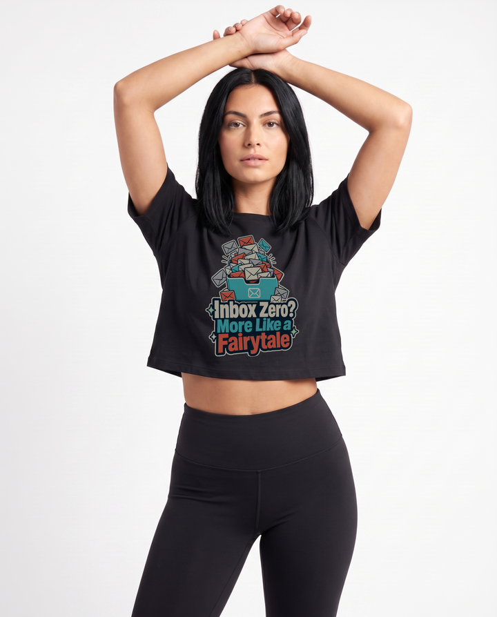 Inbox Zero? More Like A Fairytale Crop Top mockup 1