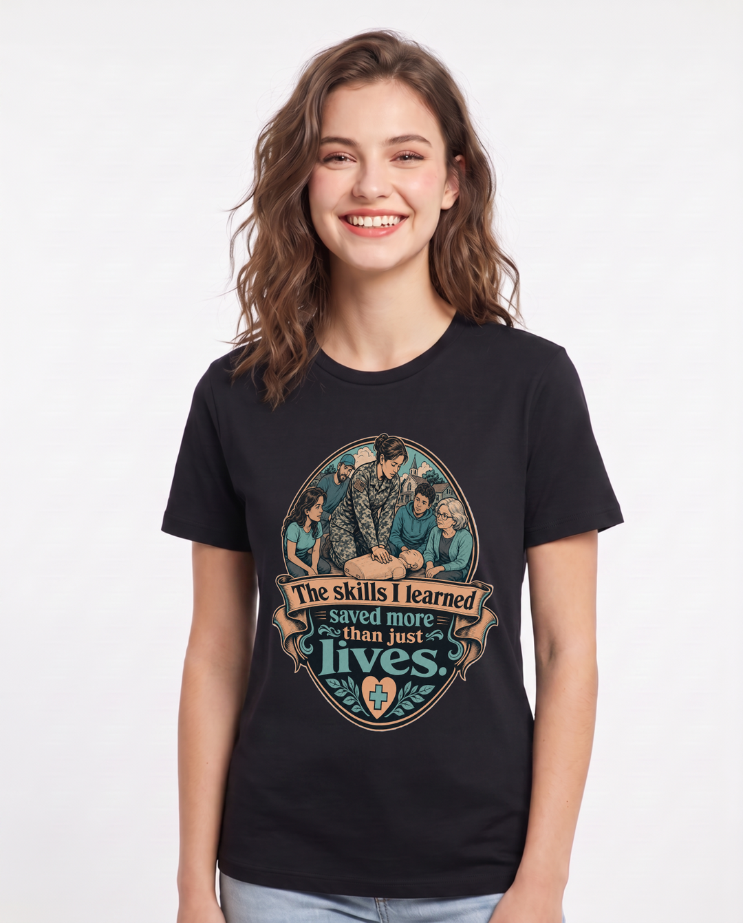 Veteran Black T-Shirt for Women – Everyday Expression Graphic Tee product image 3