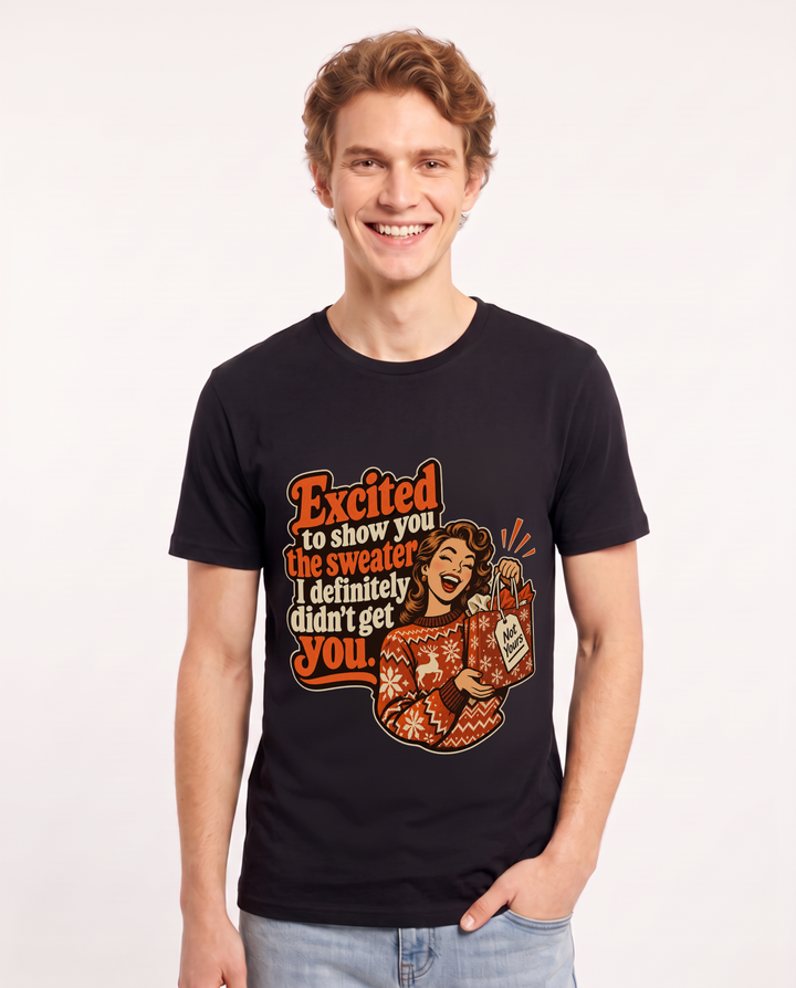 Christmas Black T-Shirt for Men – Holiday Theme Graphic Tee product image 3