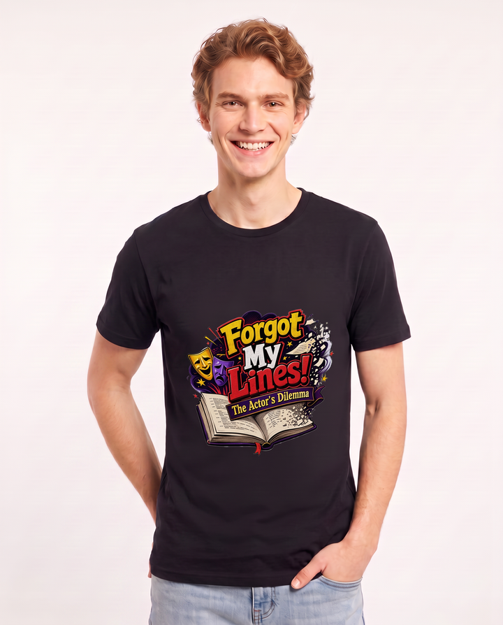 Forgot My Lines! The Actor's Dilemma Men's Black T-Shirt product image 1