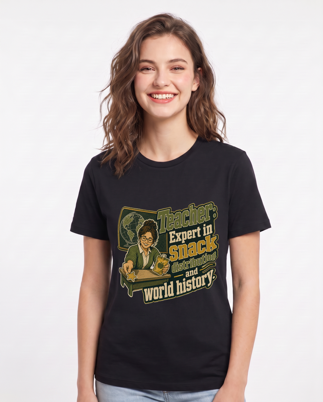 Teacher Black T-Shirt for Women – Everyday Expression Graphic Tee product image 1
