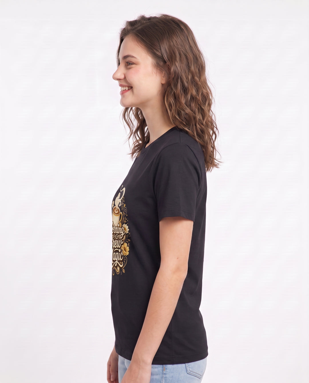 Morning Brew Magic Women's Black T-Shirt product image 3