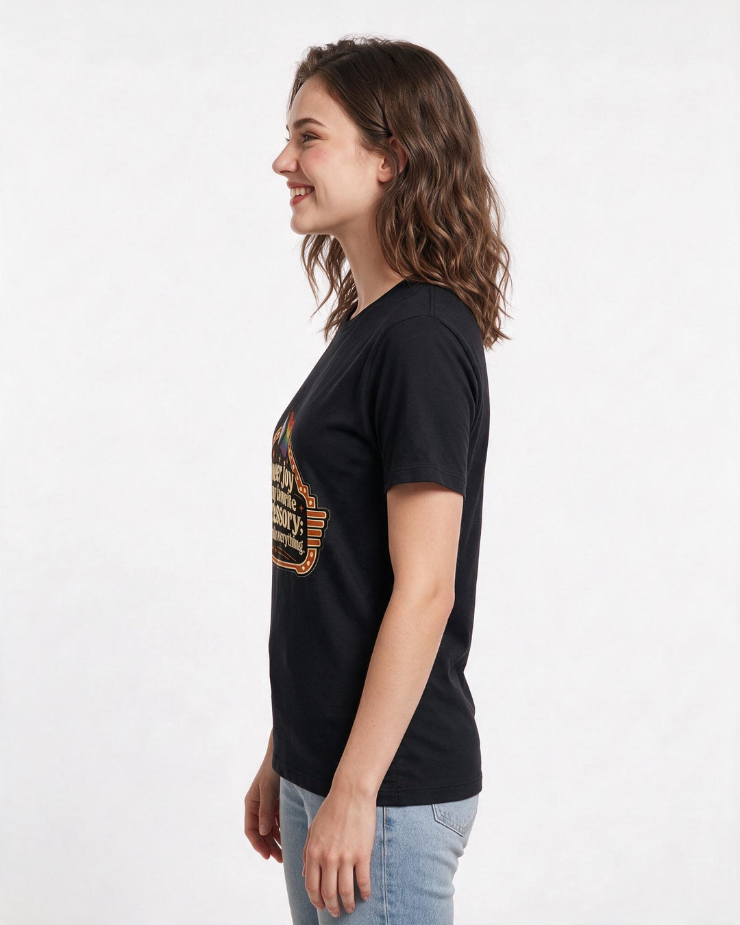 Graphic Women's Black T-Shirt - Queer joy is my favorite accessory; it product image 2