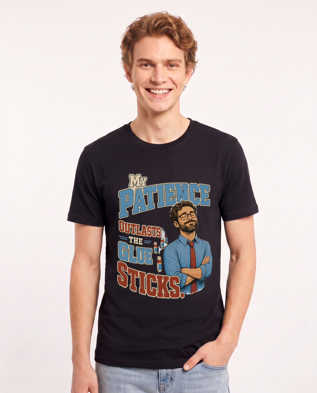 Teacher Black T-Shirt for Men – Everyday Expression Graphic Tee product image 3
