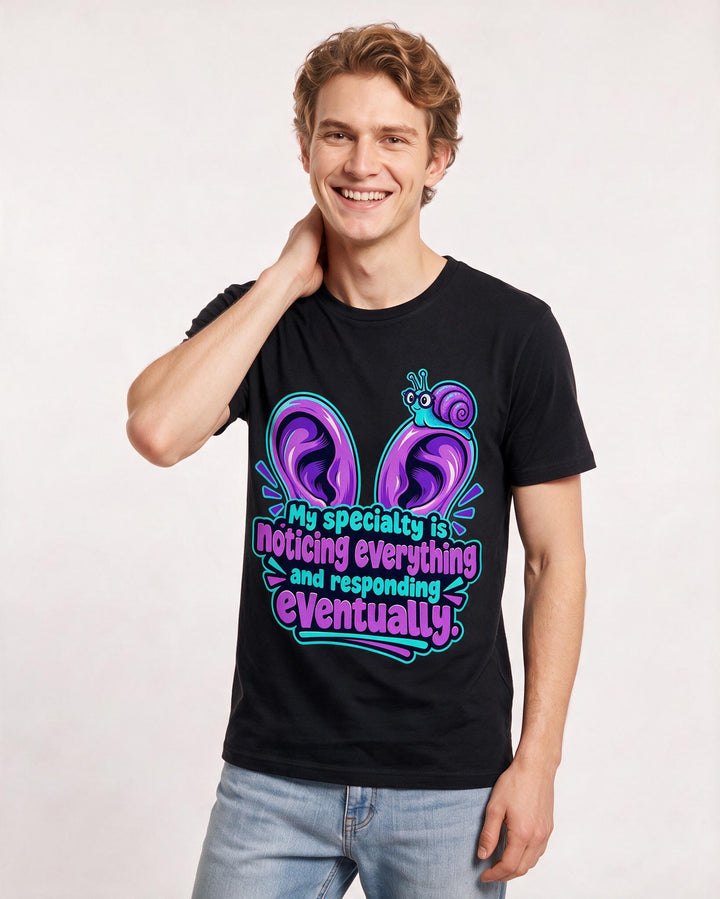 Neurodiversity Black T-Shirt for Men – Everyday Expression Graphic Tee product image 1