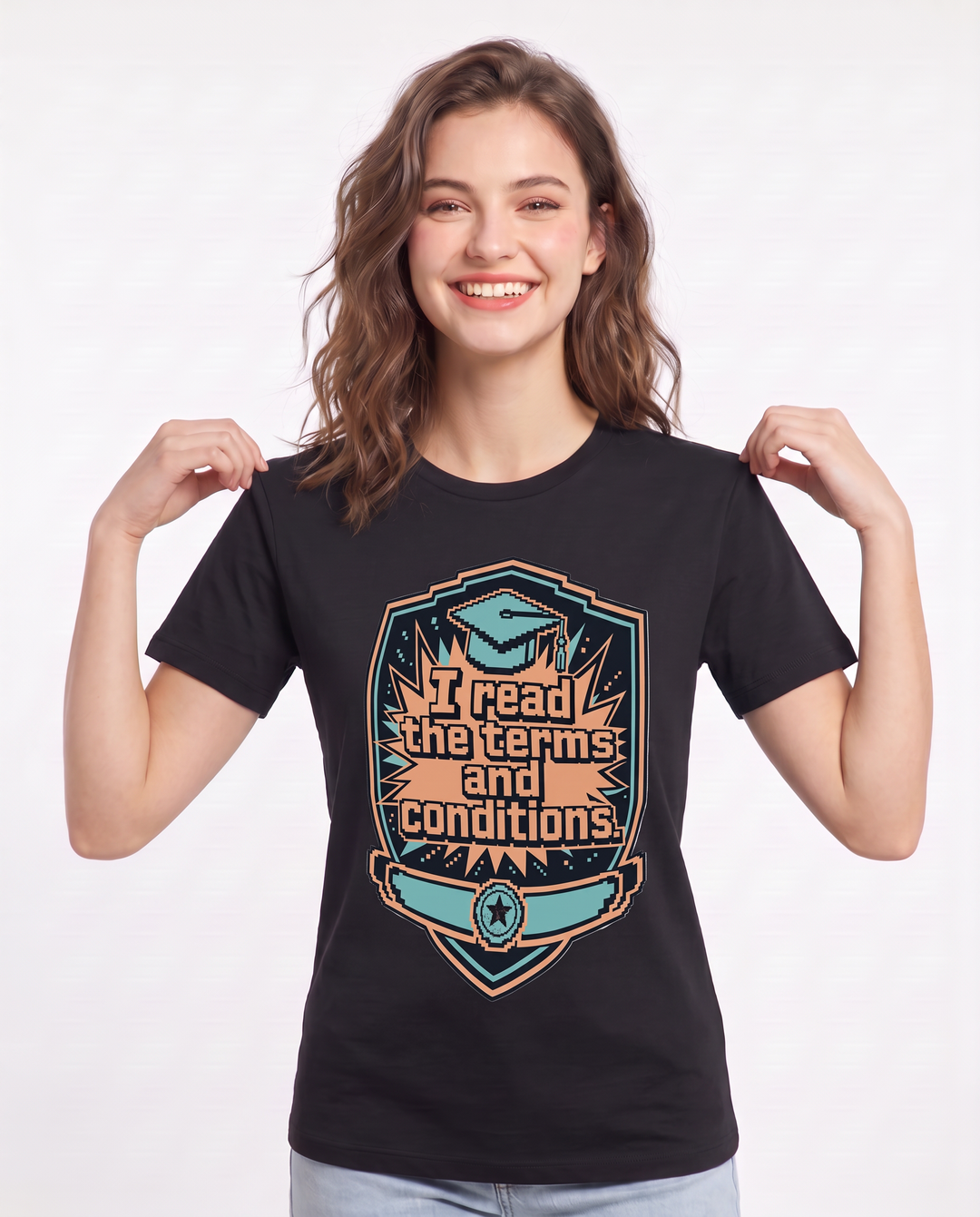 Graduation Gift Women's Black T-Shirt - I read the terms and product image 3