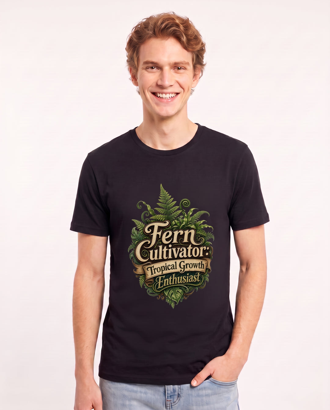 Fern Cultivator: Tropical Growth Enthusiast Men's Black T-Shirt product image 1