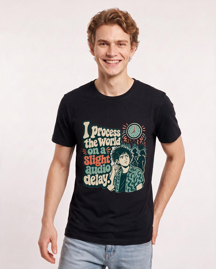 Neurodiversity Black T-Shirt for Men – Everyday Expression Graphic Tee product image 3