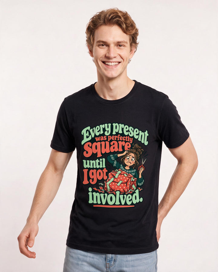 Christmas Black T-Shirt for Men – Holiday Theme Graphic Tee product image 1