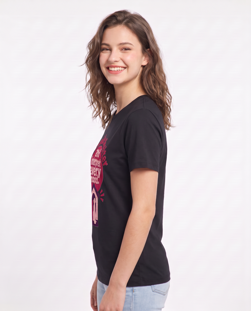Graphic Women's Black T-Shirt - I provide shelter and interpret every product image 2