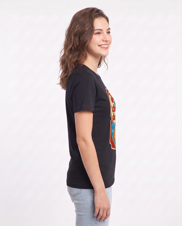 Christmas Women's Black T-Shirt - Just here for the cheese ball and product image 2