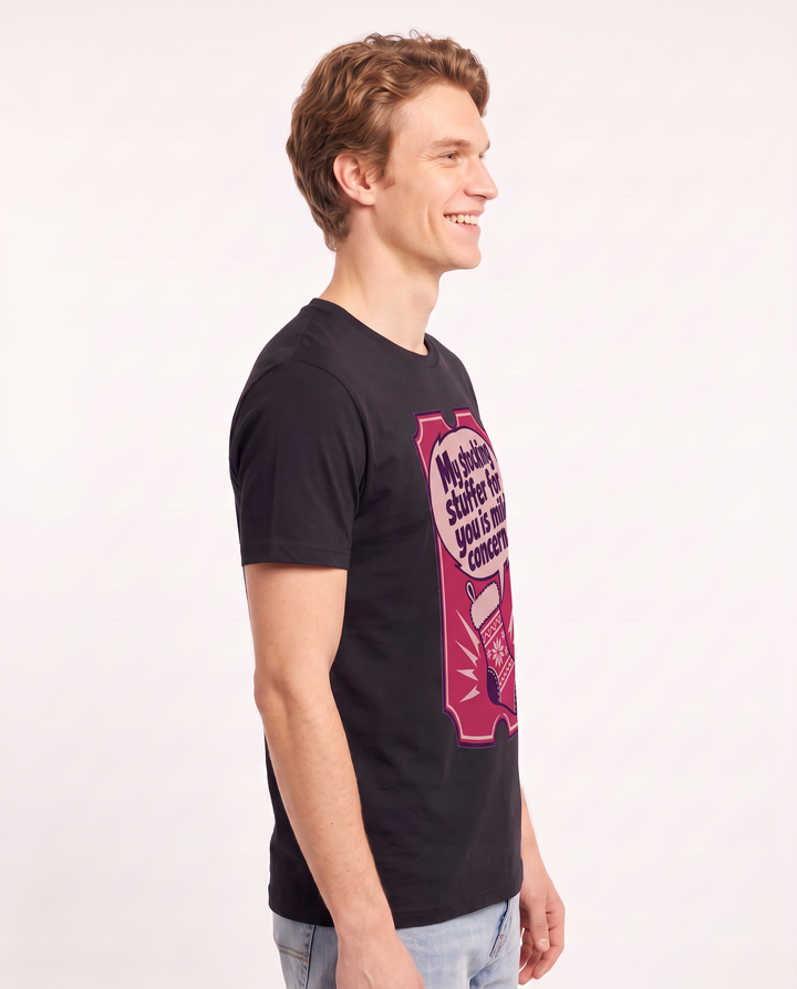 Christmas Men's Black T-Shirt - My stocking stuffer for you is mild product image 2
