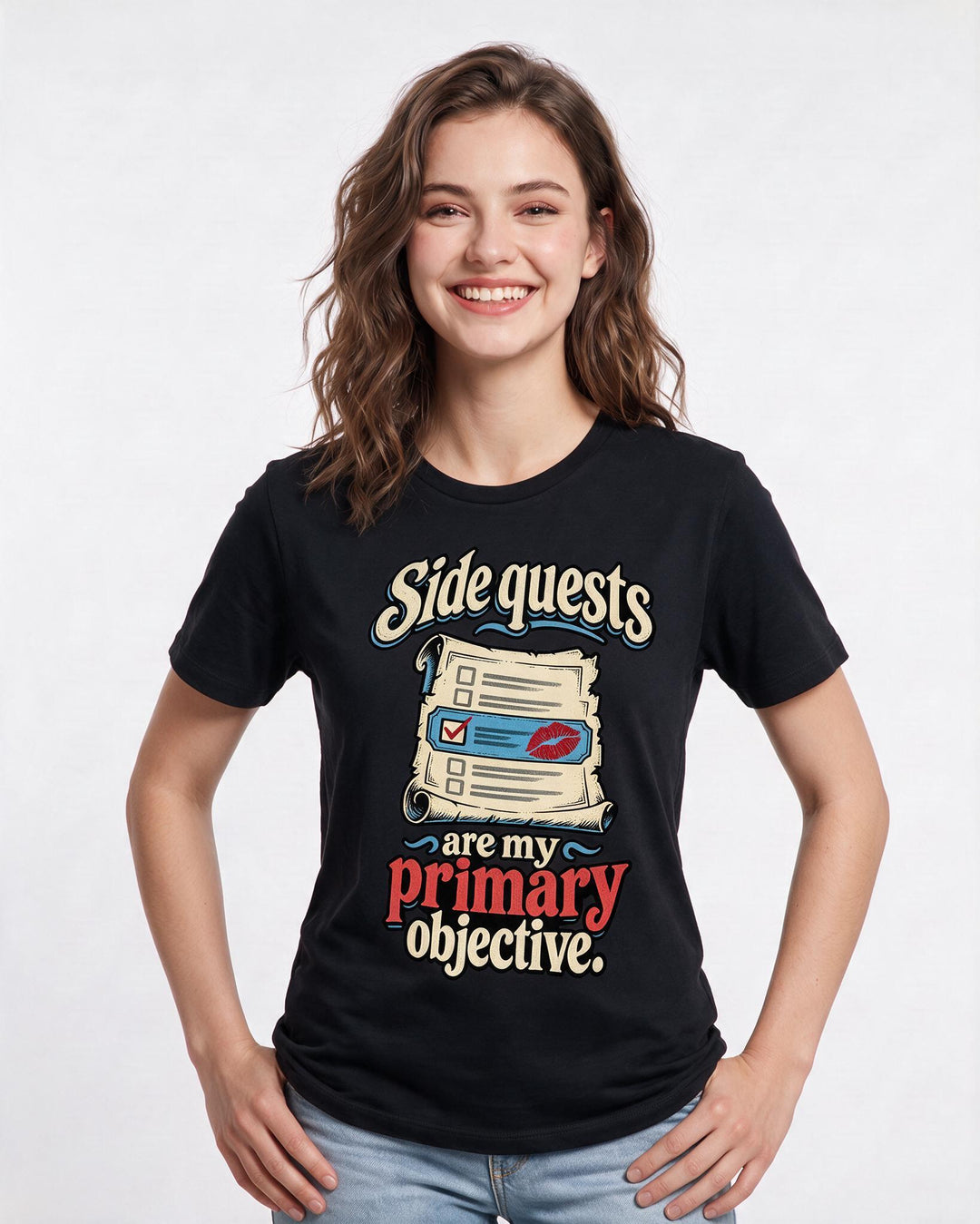 Gaming Black T-Shirt for Women – Game Night Graphic Tee product image 1