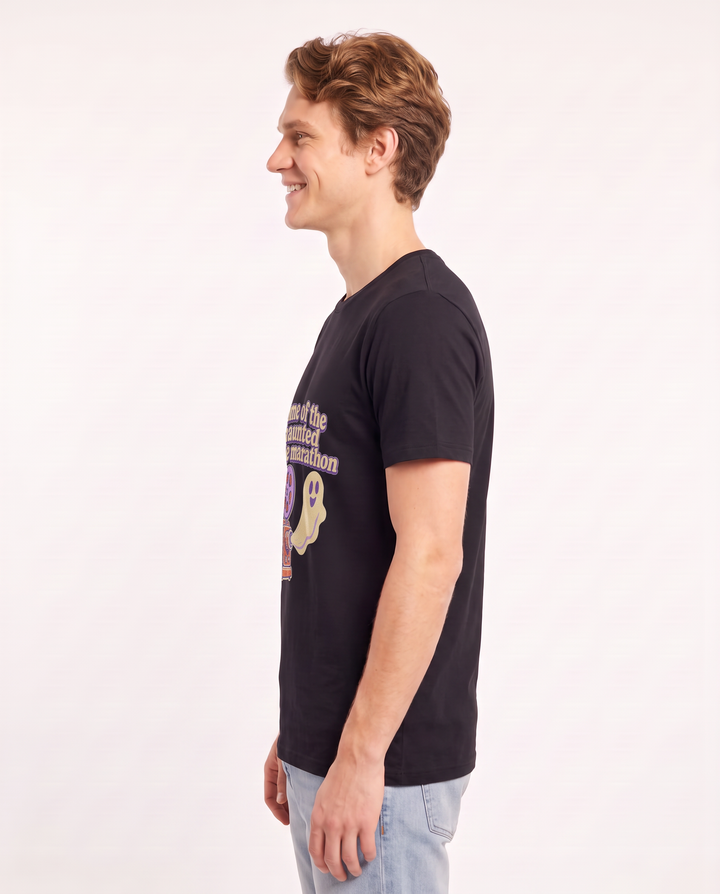 Home of the haunted movie marathon - Men's Black T-Shirt product image 3