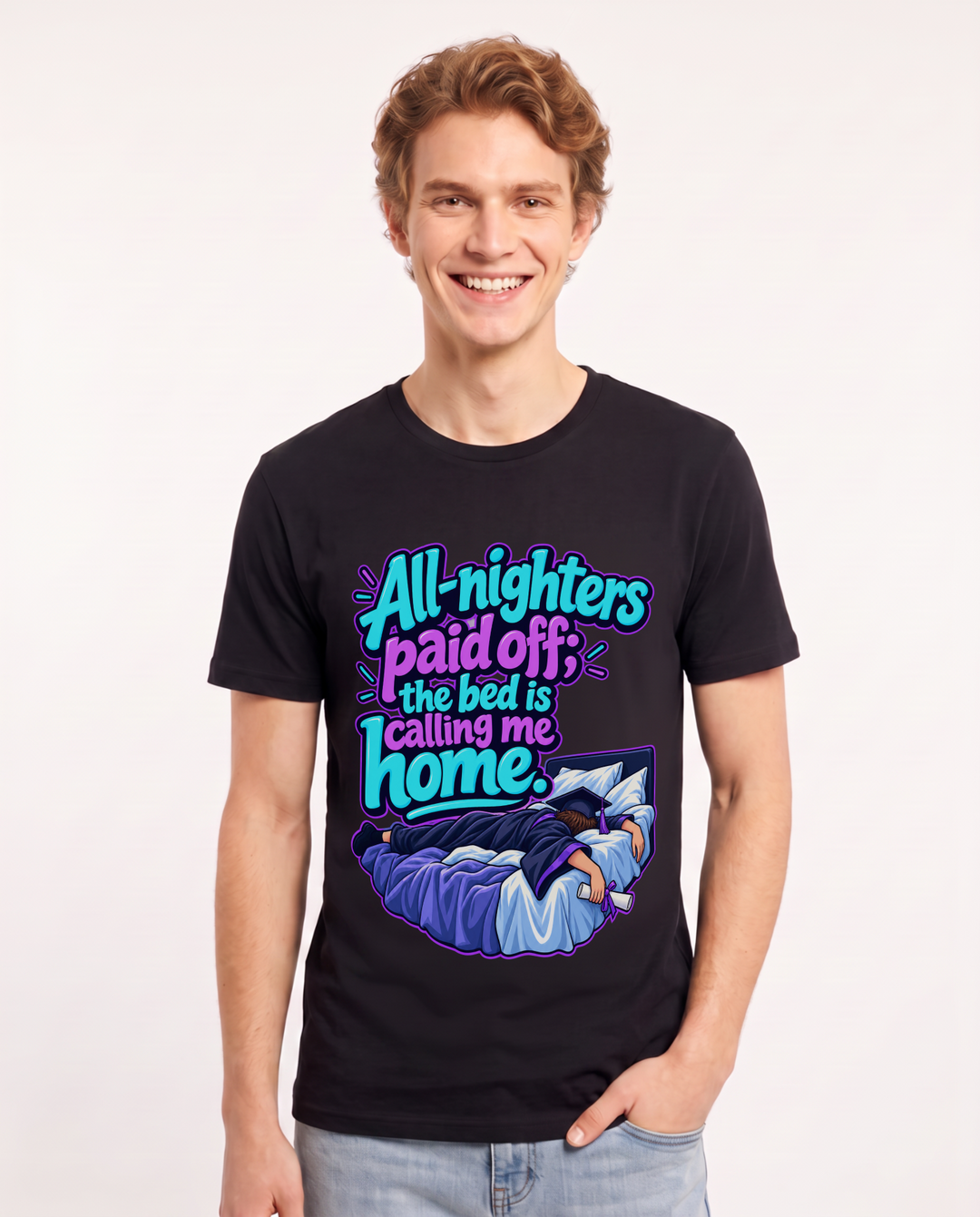 Graduation Black T-Shirt for Men – Everyday Expression Graphic Tee product image 3