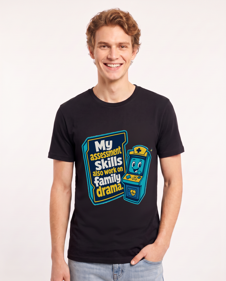 Nurse Gift Men's Black T-Shirt - My assessment skills also work on product image 1