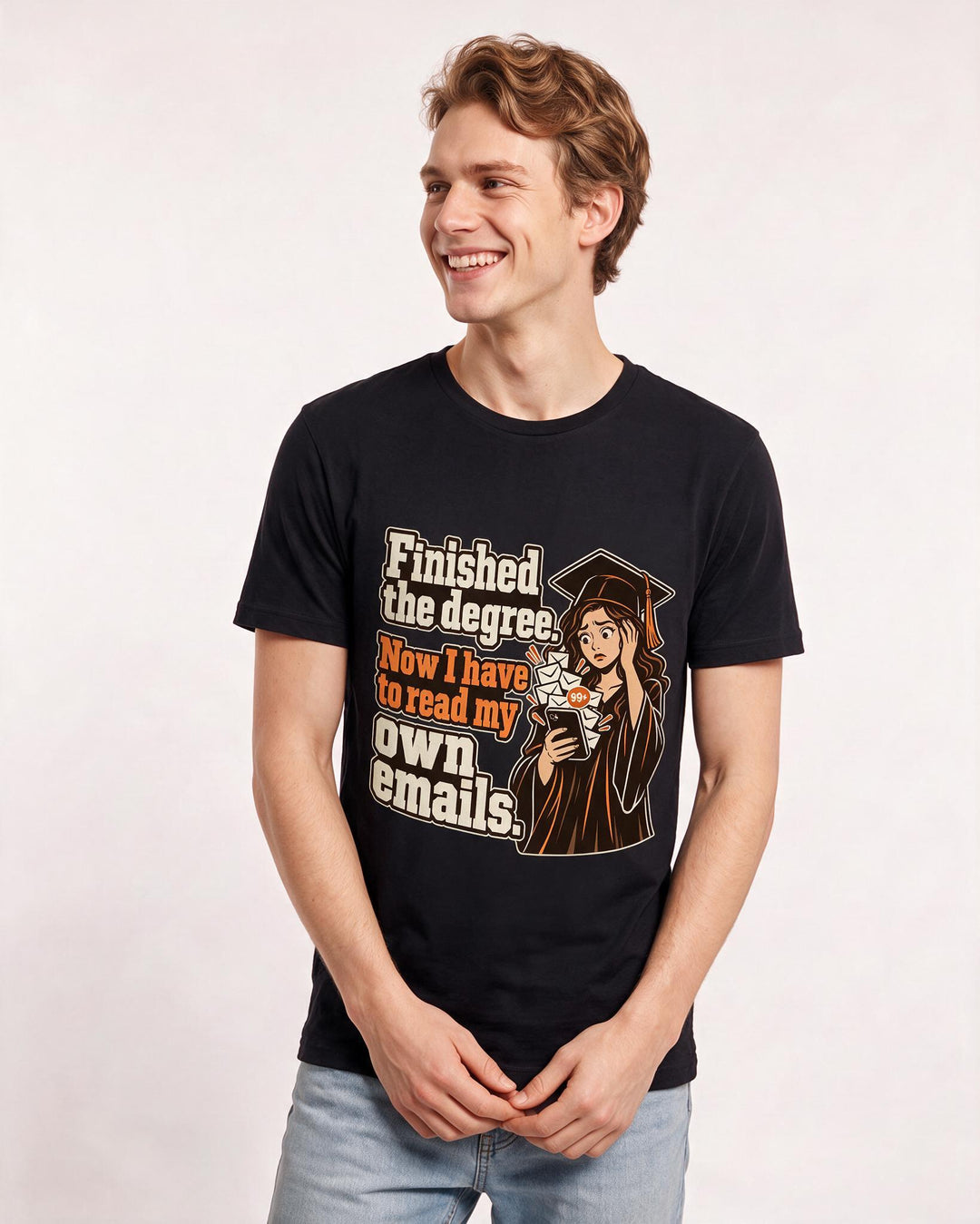 Graduation Black T-Shirt for Men – Everyday Expression Graphic Tee product image 1