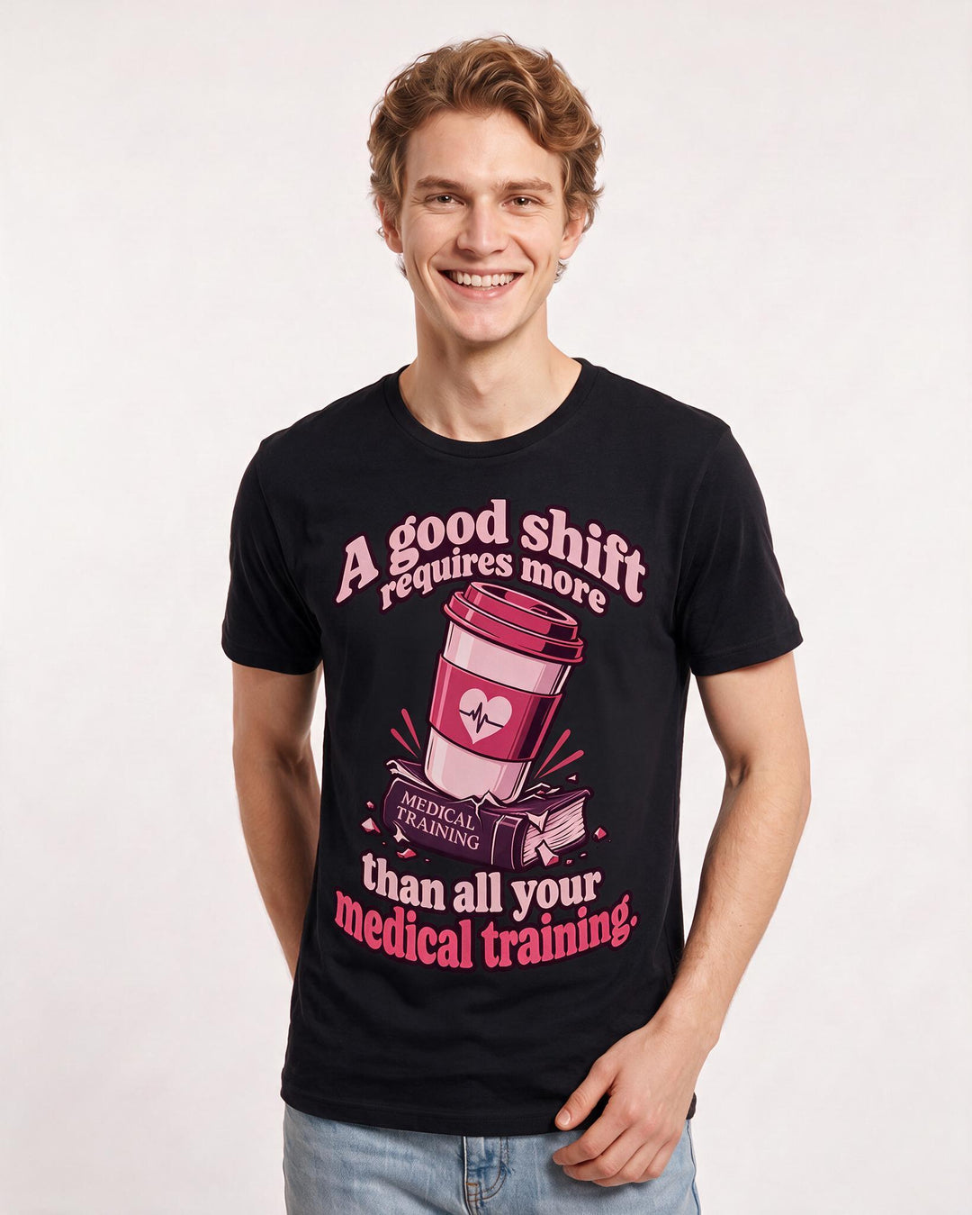 Nurse Black T-Shirt for Men – Nursing Life Graphic Tee product image 1