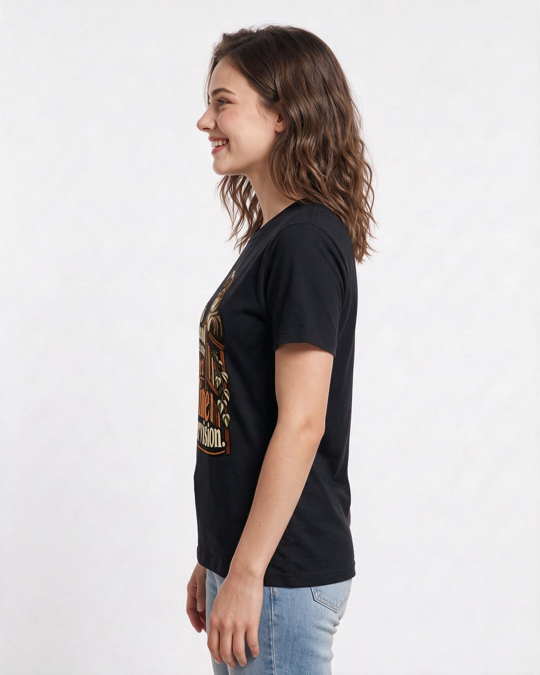 Cat Lover Black T-Shirt for Women – Everyday Expression Graphic Tee product image 2