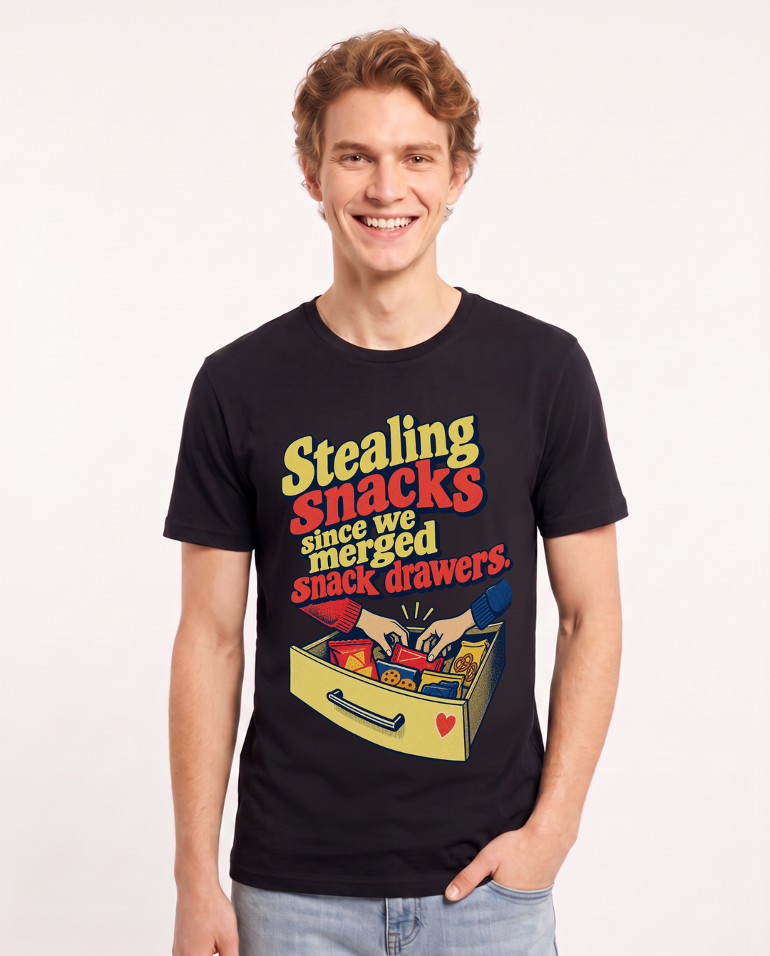 Couples Black T-Shirt for Men – Everyday Expression Graphic Tee product image 3