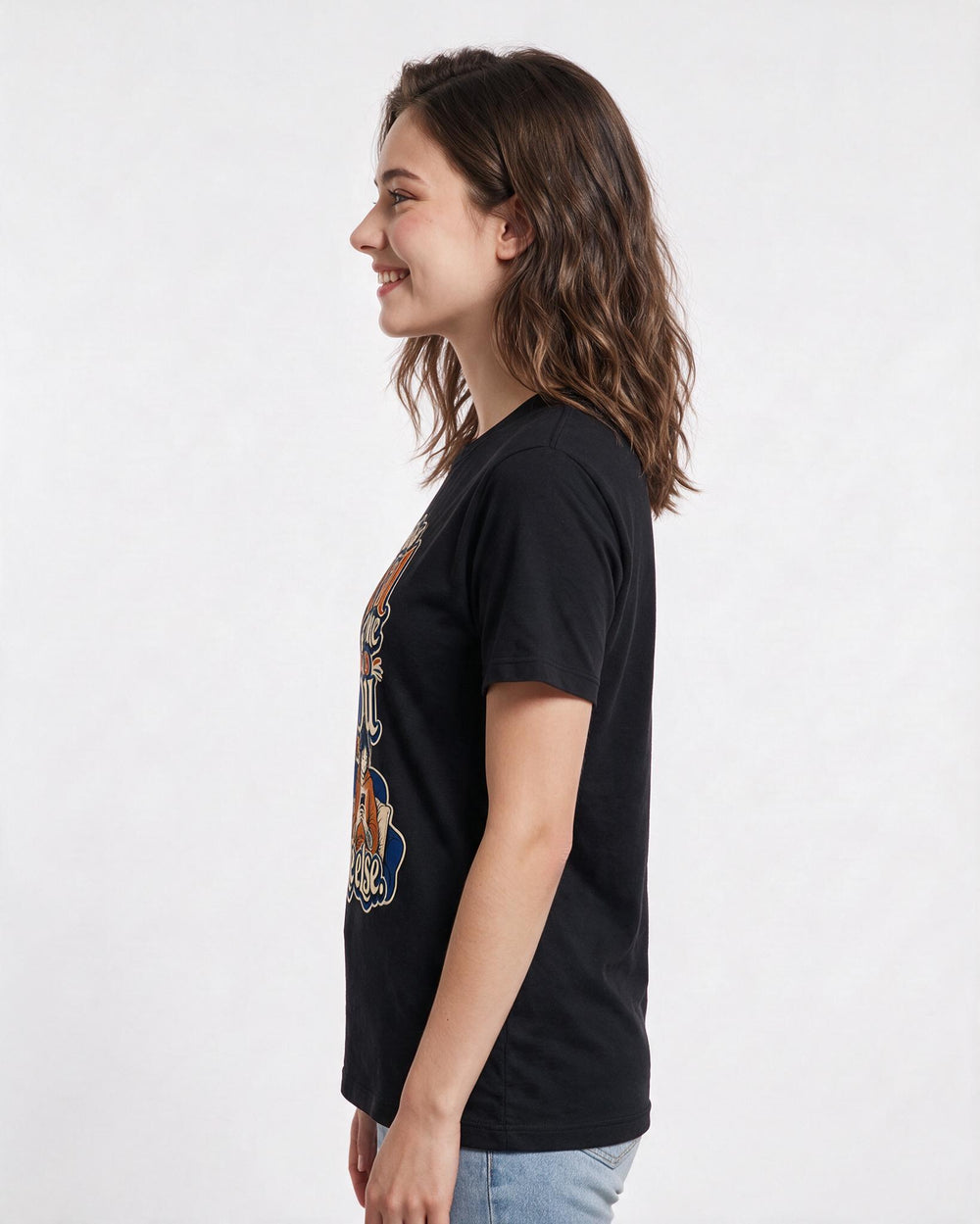 Couples Women's Black T-Shirt – I'd rather scroll my phone next to you than anyone else. product image 2