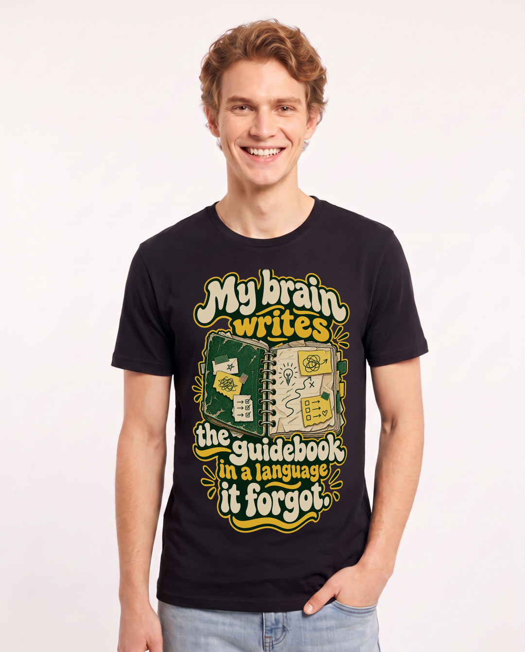 Neurodiversity Black T-Shirt for Men – Everyday Expression Graphic Tee product image 3