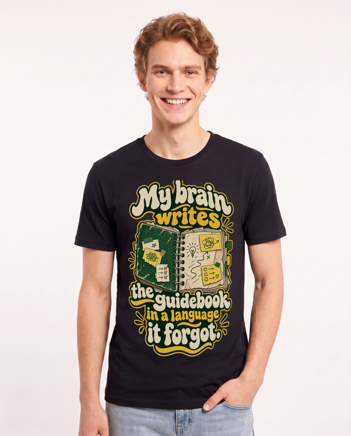 Neurodiversity Black T-Shirt for Men – Everyday Expression Graphic Tee product image 3