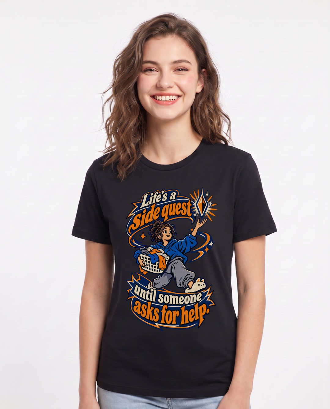 Gaming Black T-Shirt for Women – Game Night Graphic Tee product image 3