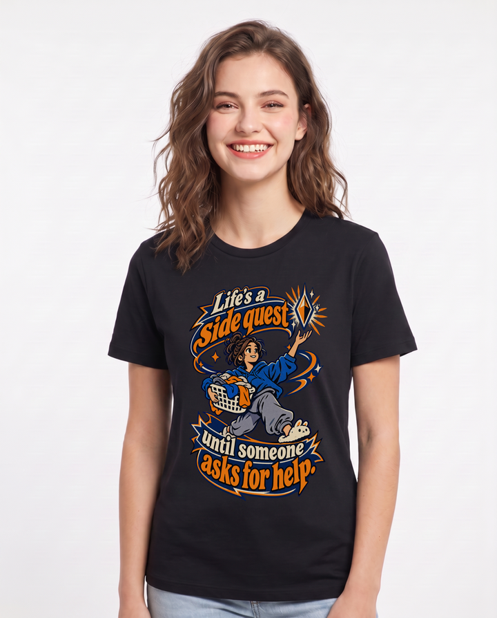 Gaming Black T-Shirt for Women – Game Night Graphic Tee product image 3