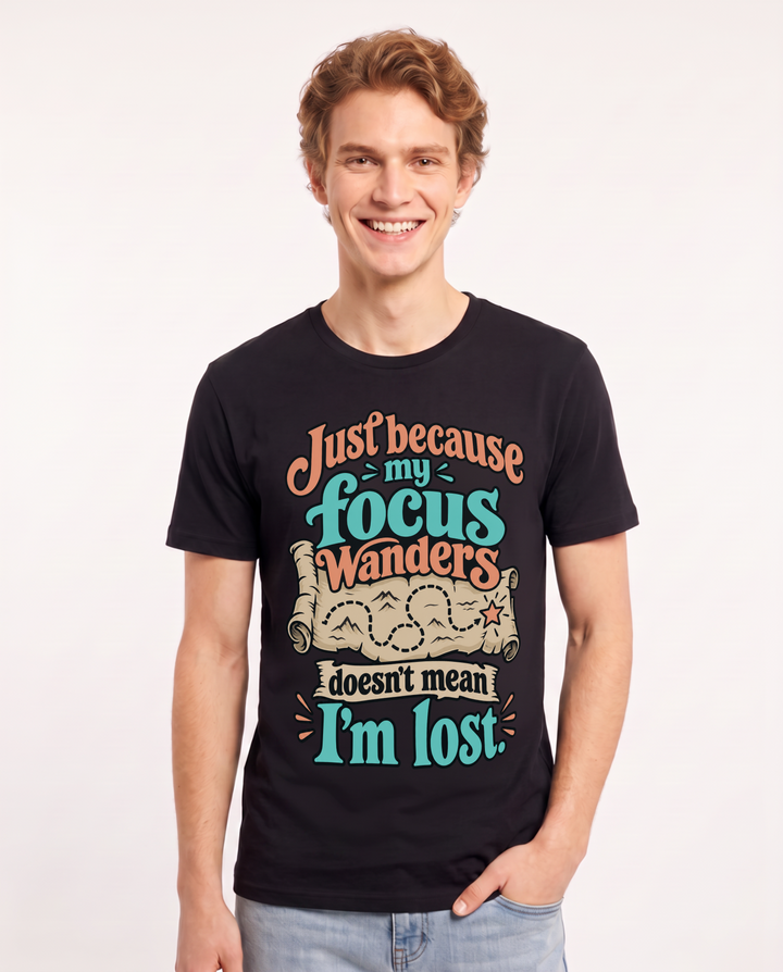 Neurodiversity Black T-Shirt for Men – Everyday Expression Graphic Tee product image 3