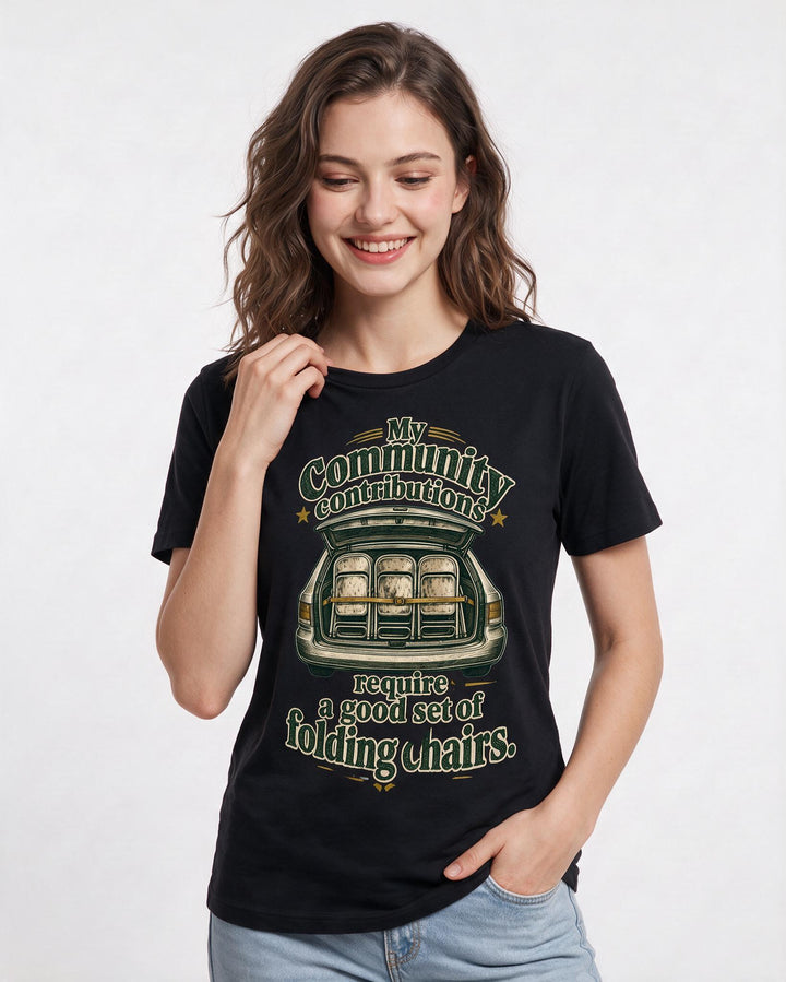 Patriotic Black T-Shirt for Women – Everyday Expression Graphic Tee product image 1