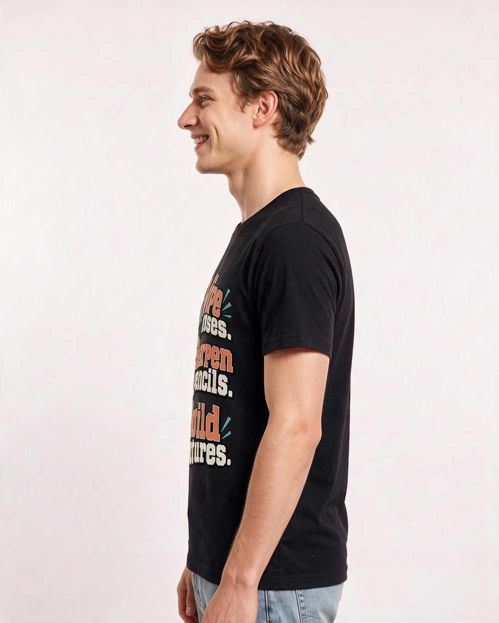 Teacher Black T-Shirt for Men – Everyday Expression Graphic Tee product image 2