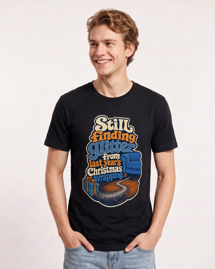 Christmas Black T-Shirt for Men – Holiday Theme Graphic Tee product image 3