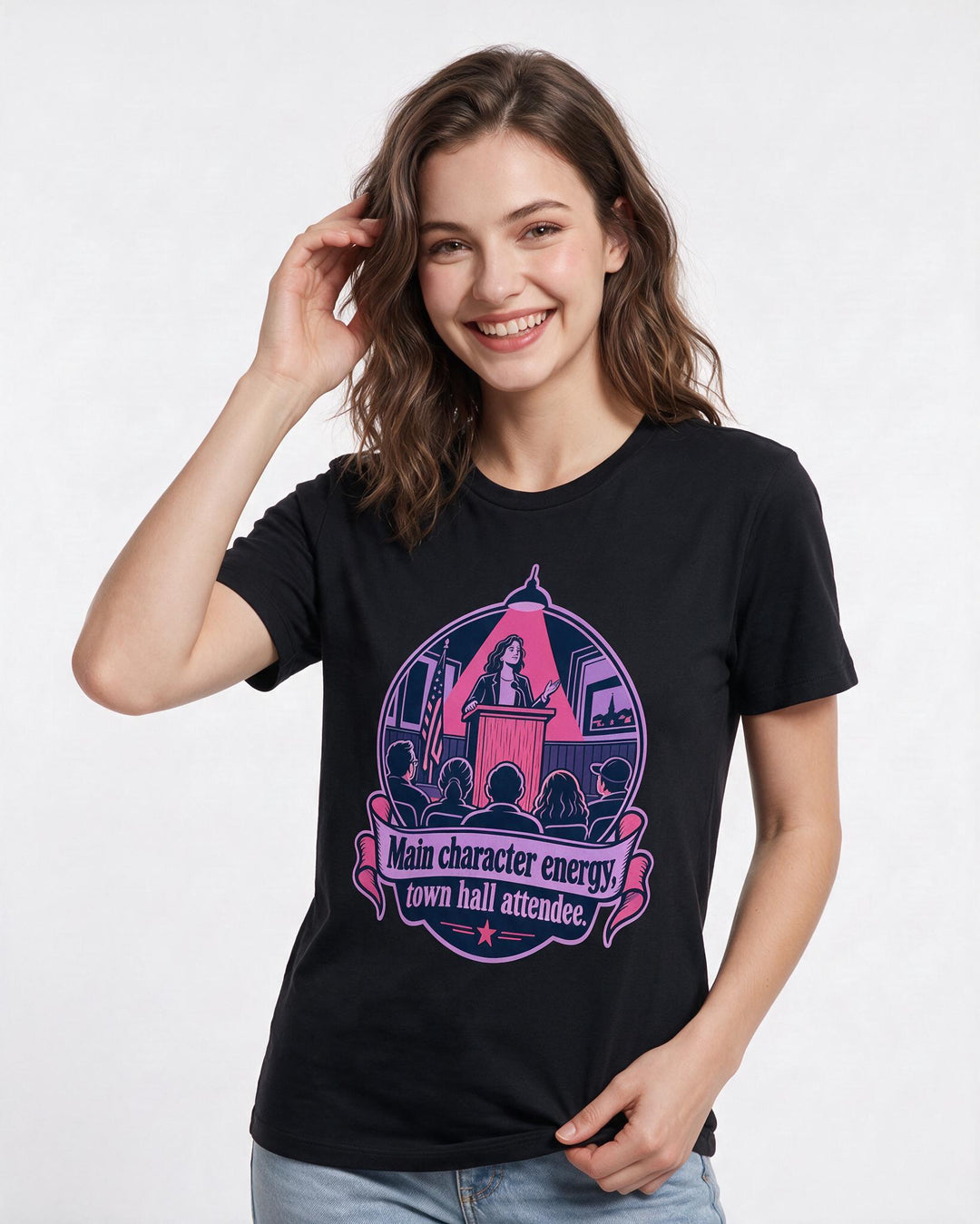 Political Statement Black T-Shirt for Women – Everyday Expression Graphic Tee product image 1