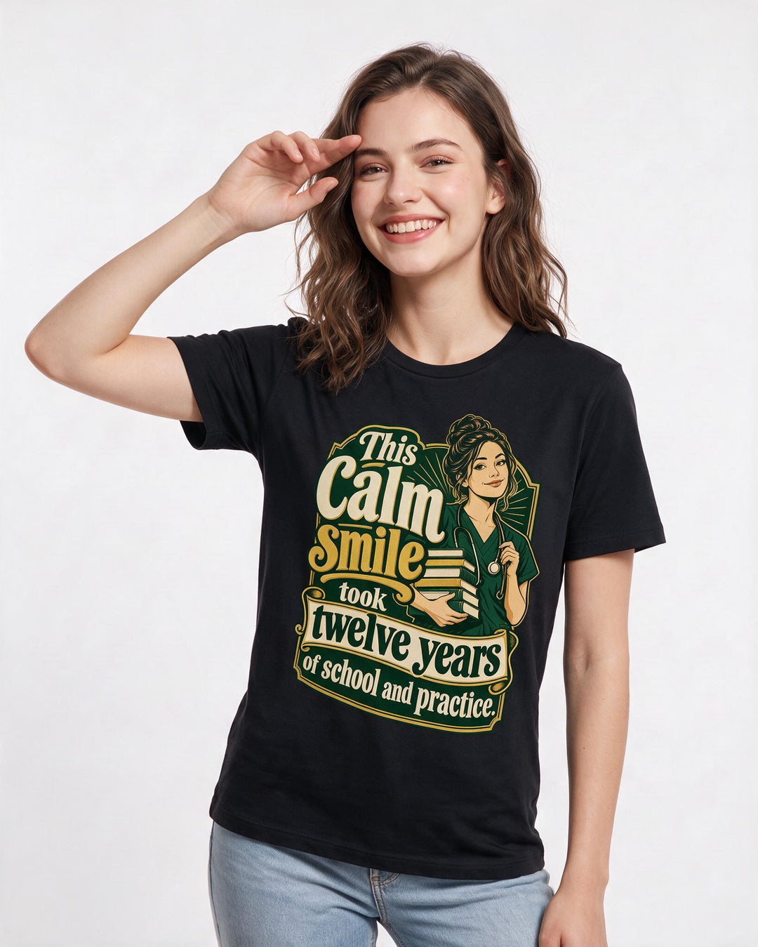 Nurse Black T-Shirt for Women – Nursing Life Graphic Tee product image 1
