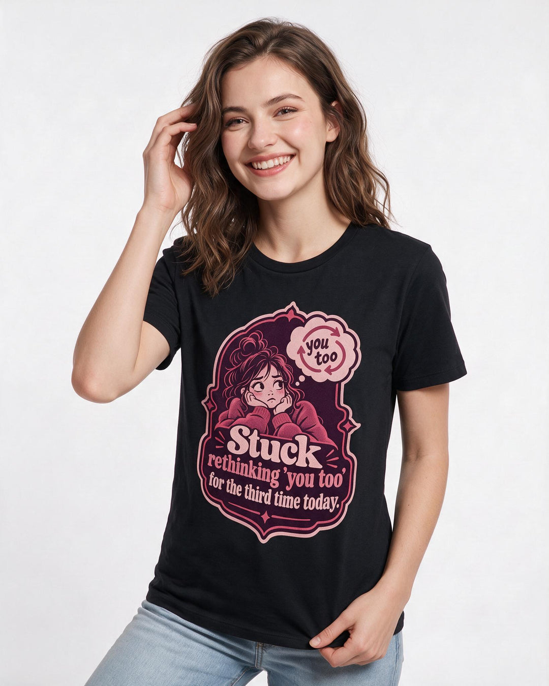 Meme Black T-Shirt for Women – Everyday Expression Graphic Tee product image 1