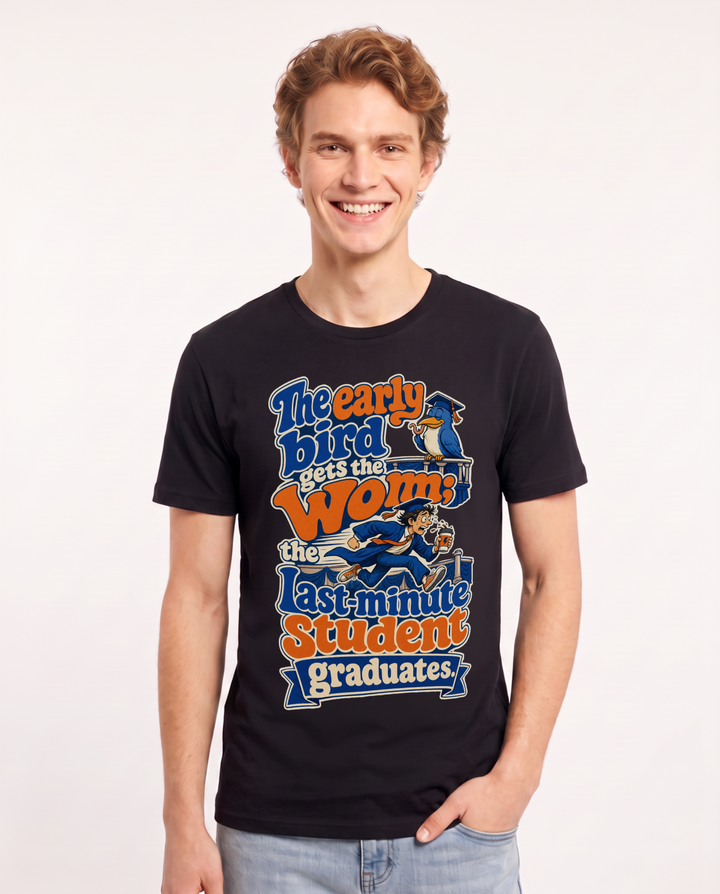 Graduation Black T-Shirt for Men – Everyday Expression Graphic Tee product image 3
