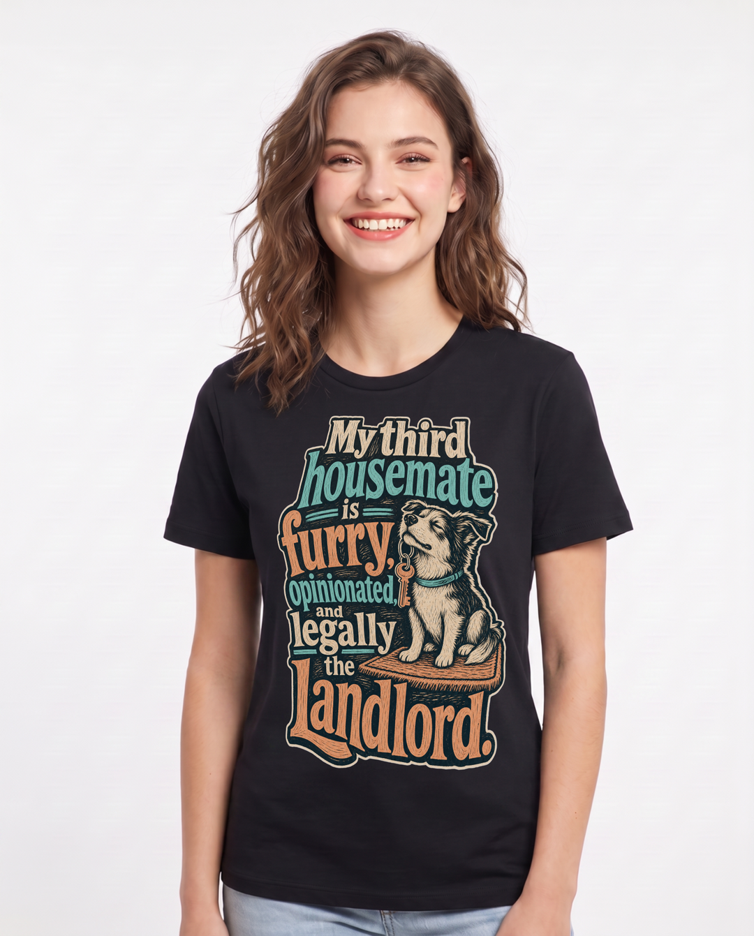 Cat Lover Black T-Shirt for Women – Everyday Expression Graphic Tee product image 1
