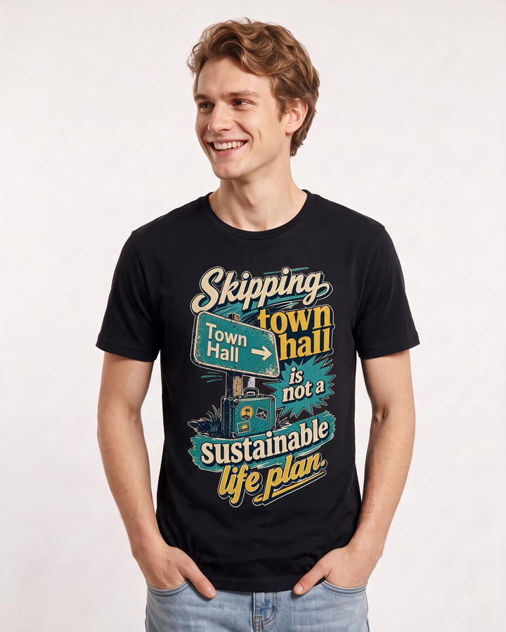 Political Statement Black T-Shirt for Men – Everyday Expression Graphic Tee product image 3