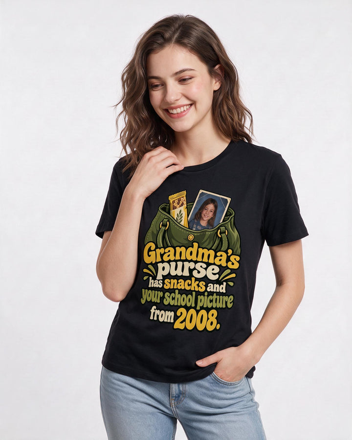 Grandparent Black T-Shirt for Women – Everyday Expression Graphic Tee product image 1