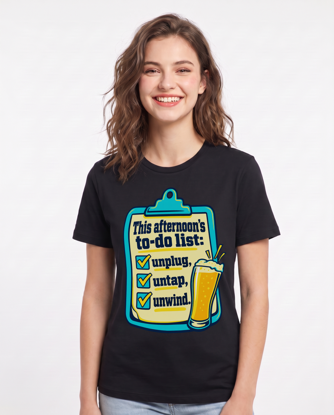 Beer Black T-Shirt for Women – Everyday Expression Graphic Tee product image 3