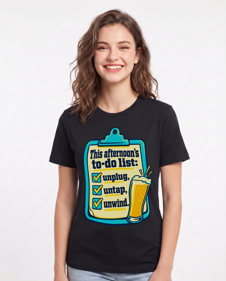 Beer Black T-Shirt for Women – Everyday Expression Graphic Tee product image 3