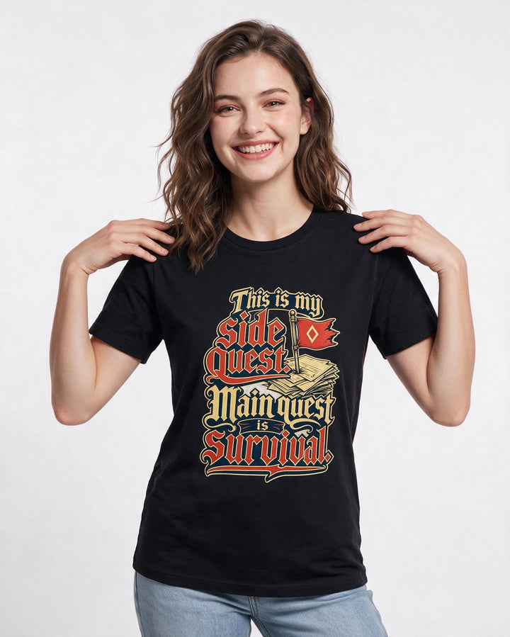 Gaming Black T-Shirt for Women – Game Night Graphic Tee product image 1