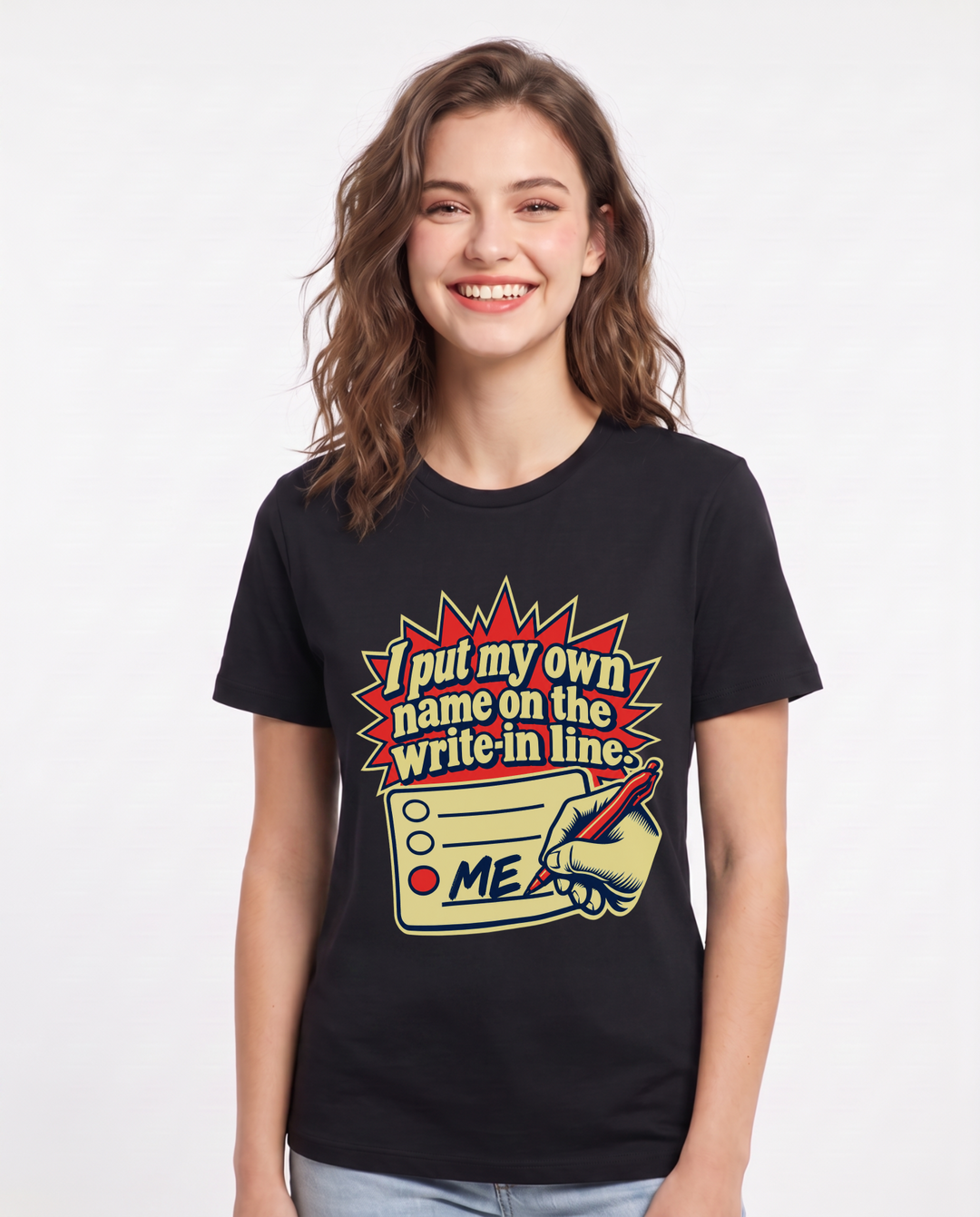 Political Statement Black T-Shirt for Women – Everyday Expression Graphic Tee product image 3
