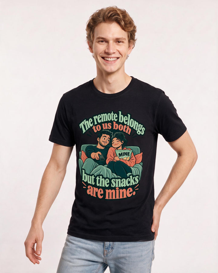 Couples Black T-Shirt for Men – Everyday Expression Graphic Tee product image 1