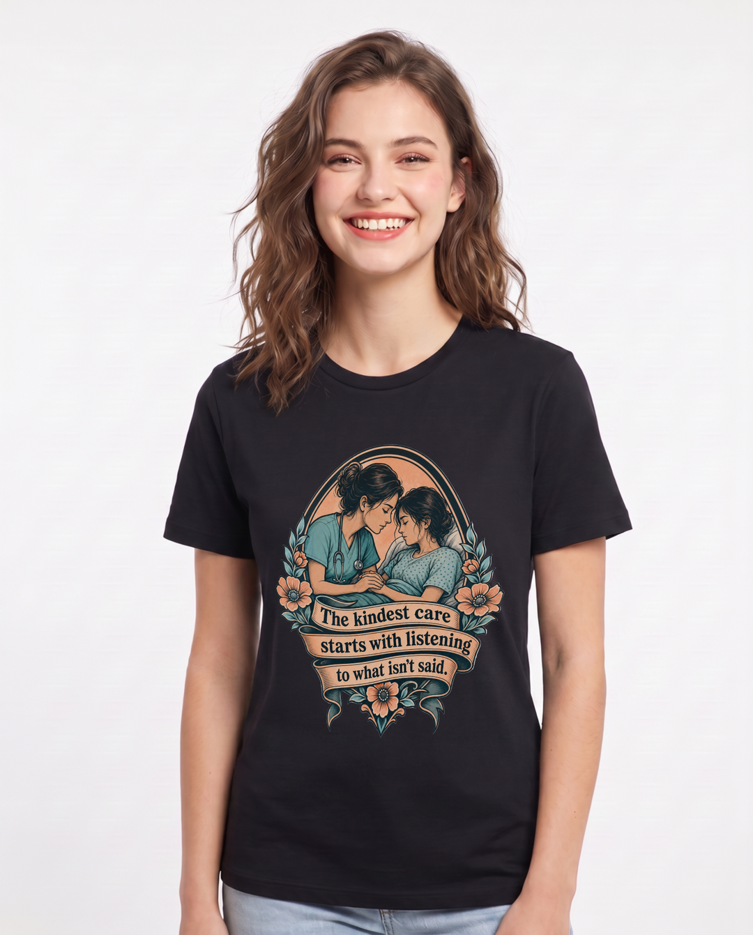 Nurse Black T-Shirt for Women – Nursing Life Graphic Tee product image 3