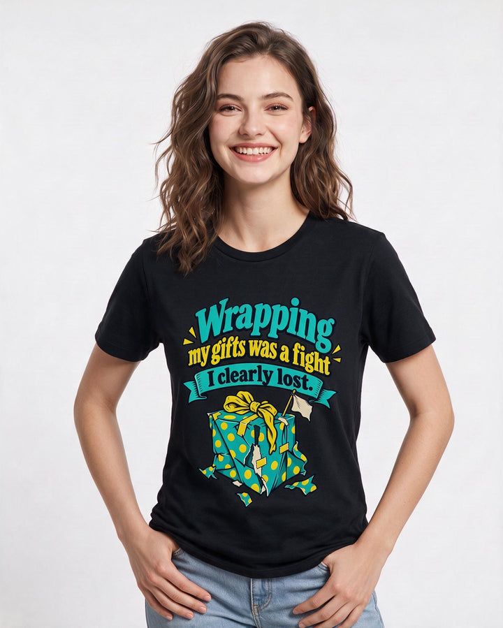 Christmas Black T-Shirt for Women – Holiday Theme Graphic Tee product image 1