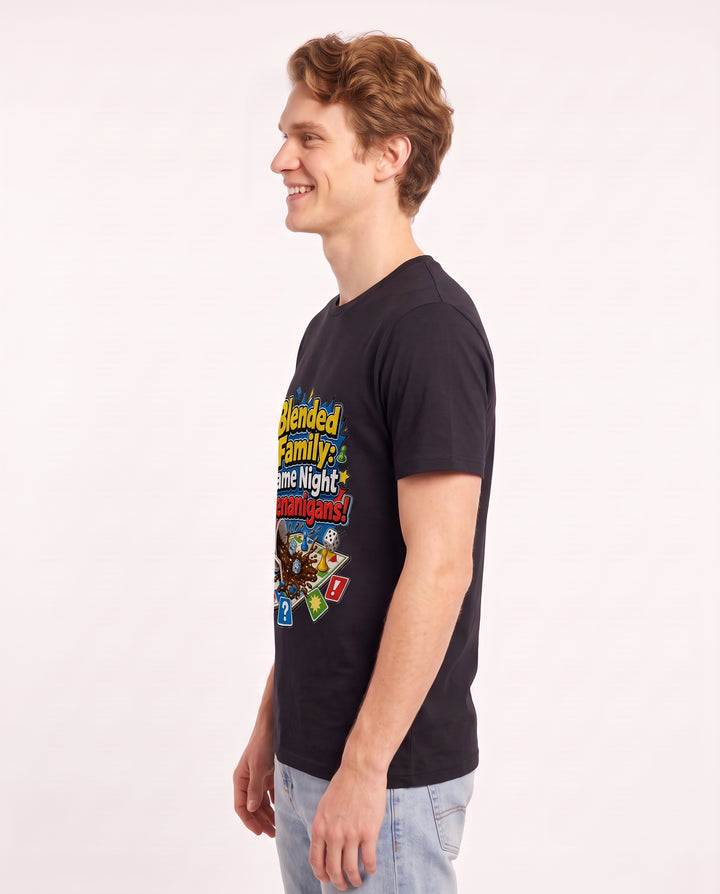 Blended Family: Game Night Shenanigans! Men's Black T-Shirt product image 3