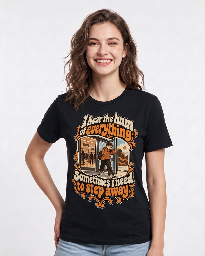 Neurodiversity Black T-Shirt for Women – Everyday Expression Graphic Tee product image 1